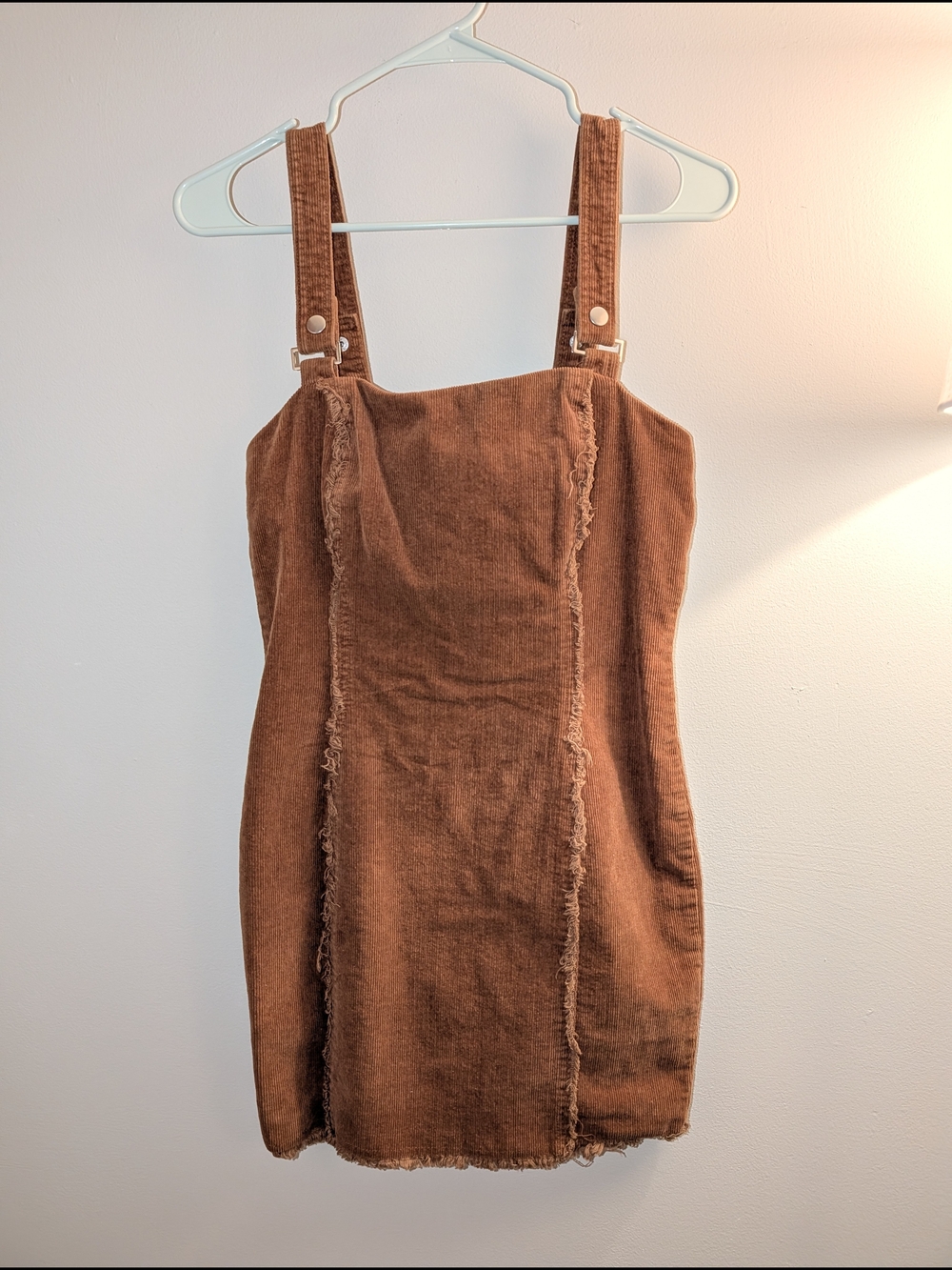 Forever 21 Rust Brown Corduroy Pinafore Mini Dress